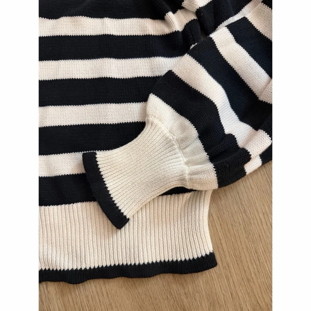 J. Crew Striped half-zip sweater with pearl zipper - Picture 8 of 10
